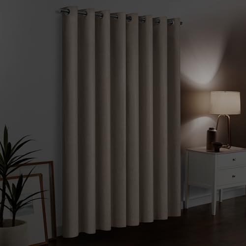 Eclipse 100% Blackout Curtain, Larissa Solid Grommet Curtain, 84 in Long x 50 in Wide, Textured 100% Blackout Curtain, Thermal Insulated Curtain for Living Room or Bedroom, 1 Window Curtain, Sandstone by Eclipse - Image 2