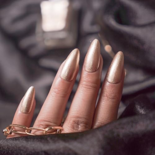 Image of Nails & More Metallic Gold Nail Polish, Argan Oil-Infused Gel Shine, Rich Metallic Gold Nails, High-Shine Finish | 10ml