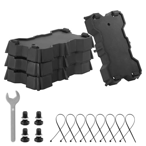 Kohree 4 Pack RV Stabilizer Jack Pads, Sturdy RV Leveling Scissor Jack Block, Stabilizer Pad Solid Rubber Protection Foot for 8.75"-9.5" Length RV Stabilizer Jack, Black by Kohree - Used condition - US$50.89