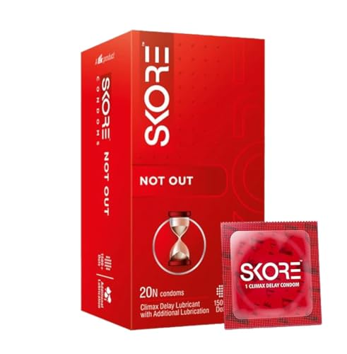 Skore Not Out Climax Delay and Dotted Condoms- 20 condoms