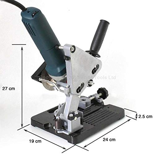 KATSU Trennständer für Winkelschleifer - Ø 100mm bis 125mm Hochleistungs Gusseisenbasis Elektroschleifer Ständer Schelle mit 11 Holz- und Stahl-Trennscheiben 105422