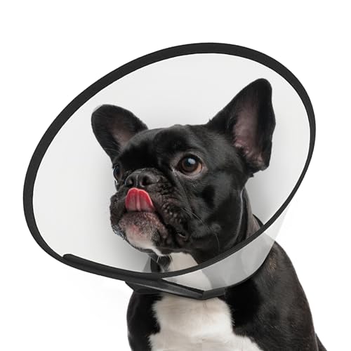 Supet Adjustable Dog Cone Collar After Surgery to Stop Licking,E Collar for Medium Small Dogs, Pet Recovery Collar & Cone,Plastic Cone of Shame for Dogs, Dog Head Neck Cone (S-)