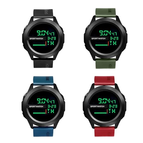 LUAMY デジタル 腕時計 メンズ シリコン 防水: LED 目覚まし 曜日 カレンダー ストップウォッチ シンプル おしゃれ クォーツ時計 ファション アクセサリー - 誕生日 クリスマス の日 プレゼント