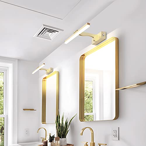 Lámparas de mesilla de noche y aplique de pared ajustable oro LED para evitar reflejos 4