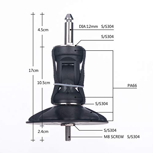 CBBBBAY Windsurf Mast Base Heavy Duty Universal Windsurfing Black 360 Degree Swivel Adjustable Tendon Joint Foot Plate Hardware Accessories Foldable Board One-Bolt Baseplate Durable (17)