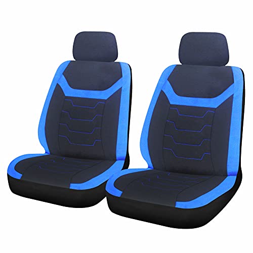 Sakura SS5400 Car and Van Front Seat Covers – ‘Finsbury – 1 Pair in Black with Blue Inserts – Universal Easy Fit, 30.0 cm*72.0 cm*42.0 cm