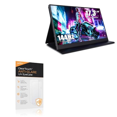 BoxWave Screen Protector Compatible With ZSCMALLS Portable Monitor Gaming Monitor (17.3 in) - ClearTouch Anti-Glare Anti-UV EyeCare (2-Pack), Filters out Harmful Blue Light Reduce Fatigue
