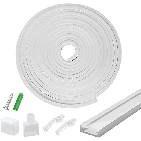 Silicone LED Channel System, NEON Tube for 10mm DIY LED Rope Light Strip, Aluminum Profile New Substitutes, Waterproof IP67,13x5mm 16.4FT/5M Suit for Indoor Outdoor Flexible LED Light Strip Lighting Cover
