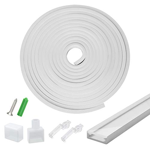 Silicone LED Channel System, NEON Tube for 10mm DIY LED Rope Light Strip, Aluminum Profile New Substitutes, Waterproof IP67,13x5mm 16.4FT/5M Suit for Indoor Outdoor Flexible LED Light Strip Lighting