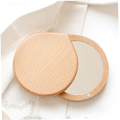 FOMIYES 2pcs Espejo de Maquillaje Pequeño de Madera Portátil miniatura 6