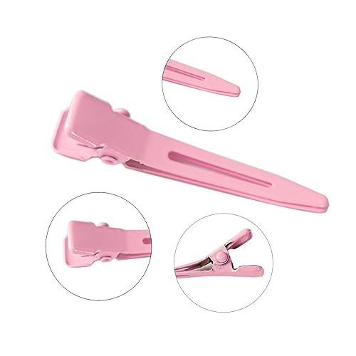 100 Packs silvery Alligator Curl Clips, bandenger 1.8 Inch Single Prong Clips Hair Accessories,for Girls and Women,Hair Styling,Hair Coloring, Random Color (red) — view 3
