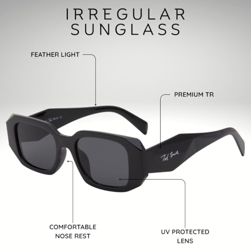 Image of Ted Smith Men's Women's UV Protection Acetate Square Sunglasses