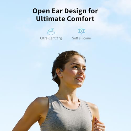 Image of Haowolf Bone Conduction Headphones, Bluetooth 5.4 with Mic Open Ear IPX8 Waterproof Headsets, Swimming Headphones 10H Playtime Wireless Earbuds for Sports, Running, Cycling
