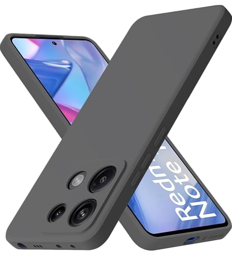 Image of DIZORO Compatible with Mi Redmi Note 13 5G Back Cover with Upgraded Square Edges for Camera Protection Shockproof Flexible Matte Liquid Silicone Mobile Phone Case (Space Grey)