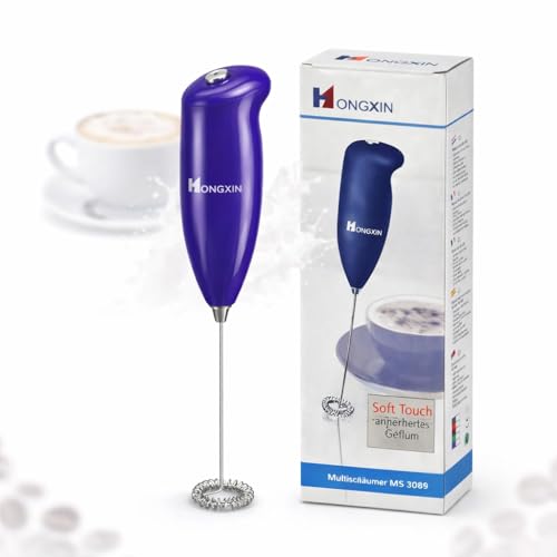 Image of OBEROI'S TRADERS Electric Milk Frother Handheld, Battery Operated Coffee Whisk Foam Maker with Stainless Steel Beater for Latte, Cappuccino, Hot Chocolate & Egg Beating
