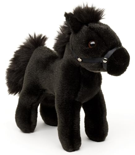 Uni-Toys - Cheval Debout, Noir (sans sellette) - 23 cm (Longueur) - Peluche, Doudou