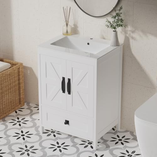 Ayiseedmid 24 Inch Freestanding Farmhouse Vanity
