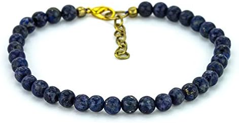 Mystic Self Lapis Lazuli Anklet - Handmade Natural Blue Gemstone Beaded Crystal Healing Chakra Women Men Girls December Birthstone Stress Relief Ankle Bracelet Jewelry Gift