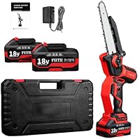 FIITE 8" Cordless Brushless Mini Chainsaw with 2 x 5.0ah Battery