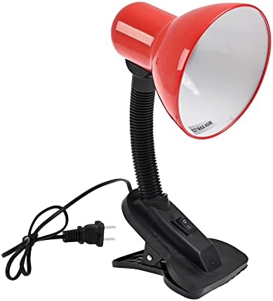 ILUMINACION LUZ VIC Desk lamp Clip lamp Portable Reading Book Light, Clamp Light, Study Desk Lamps for Bedroom and Office Home Lightingfor 40 Wats e27 (Red)