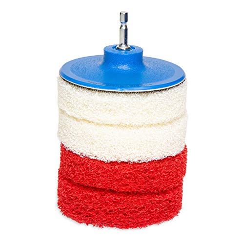 Tub And Tile Refinishing Kit | Scrubbing Drill Pads | Clean Tile And Grout, Shower Doors, Fiberglass, Sinks | Baseboard Cleaner Tool #TOP1