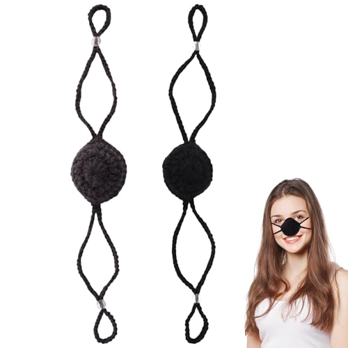 lasuroa 2 protège-nez hiver, couvre-nez crochet ski, noir/gris