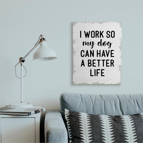Image of Stupell Industries Funny Dog Work Quote, 24 x 30 Inch Canvas Wall Art