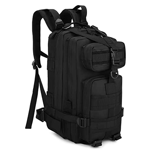 HUNTVP 28L Mochila de Asalto Militar Táctical Molle Bolsa Bandolera para Senderismo Caza Camping Las Actividades Aire Libre Viajar, Negro Cover