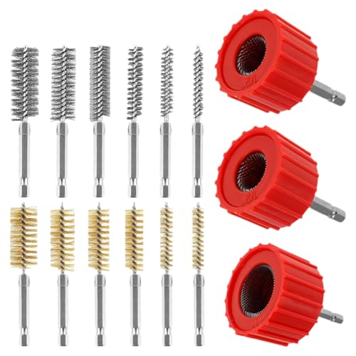 Uxsjakjsd Cepillo para Limpiar Tuberías de Metal y Cobre, Herramientas para Desbastar y Eliminar Óxido, Cepillo para Perforar Alambre de Cobre y Acero Inoxidable.