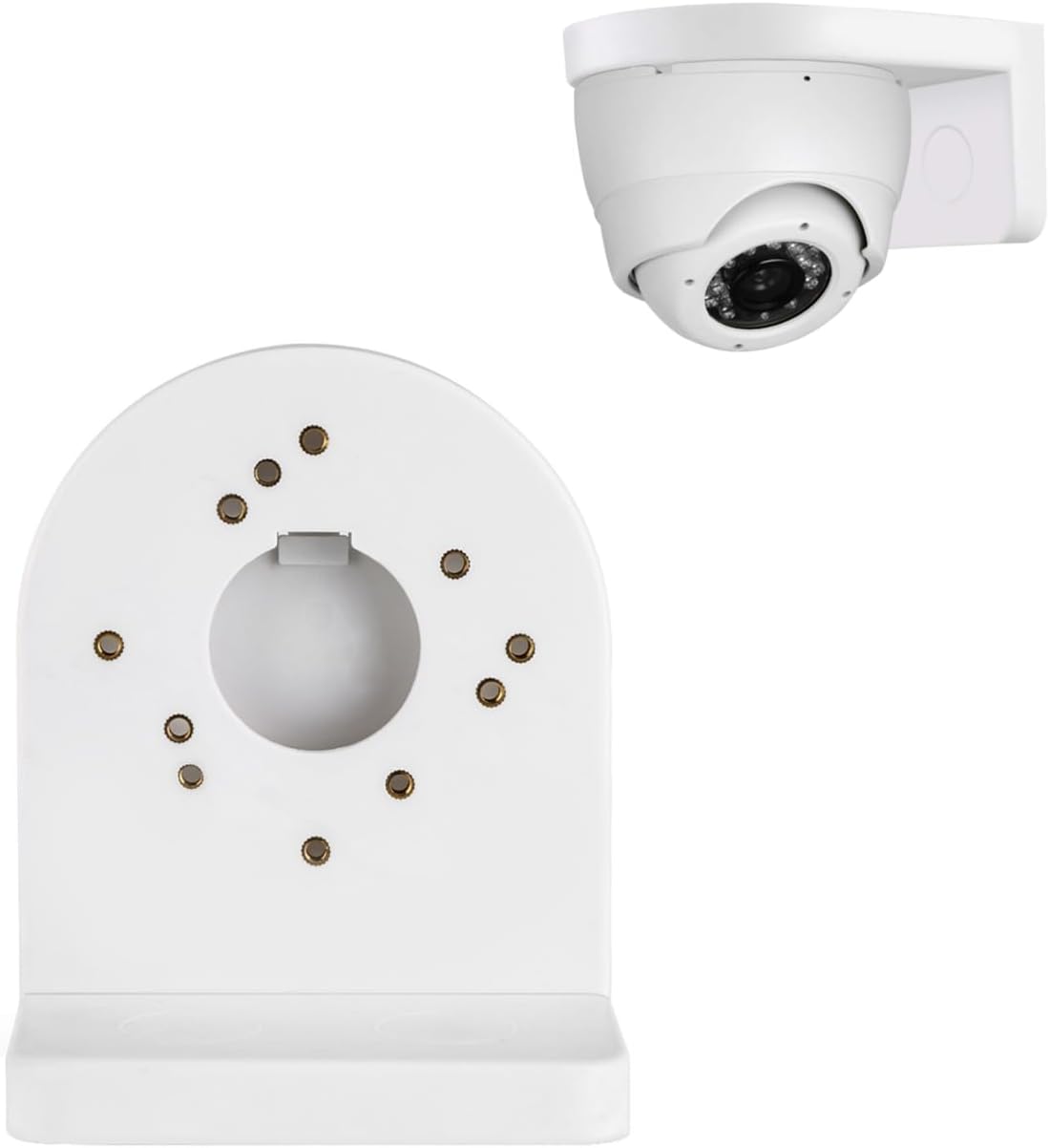 Universal Camera Bracket Stand, ABS Plastic Mounting Bracket for CCTV Dome Cameras, Wall Mount for Smart Security – White