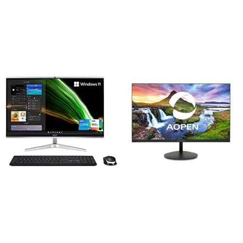 Acer Aspire C24-1650-UA92 AIO, 23.8" FHD IPS, Core i5-1135G7, 8GB DDR4, 512GB SSD, Wi-Fi 6, Win 11 Home with AOPEN 24SA2Y bi 23.8" FHD VA-Monitor | Up to 75Hz | 1 x HDMI 1.4 & 1 x VGA