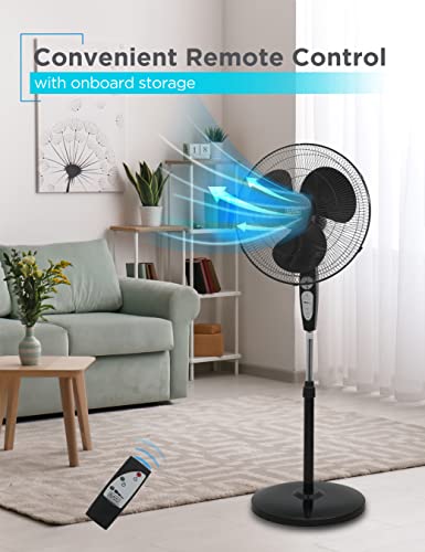 Image of BLACK+DECKER BFSR18B 18 in. Stand Fan with Remote Control, Black