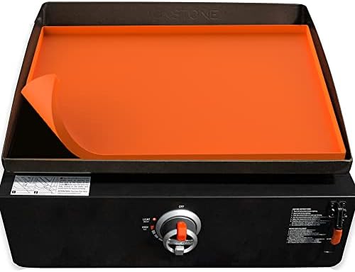 BANGIE Griddle Cover | Heavy Duty Silicone Grill Mat for Blackstone 17" Griddle with Protection | High-Wall Design (Orange)