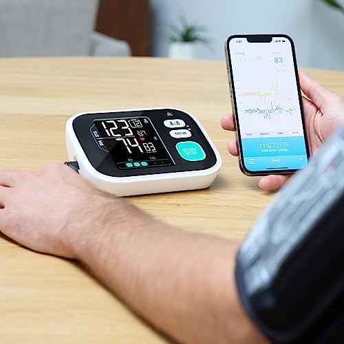 Greater Goods Premium Digital Bluetooth Blood Pressure Monitor for Home Use, Multicolor Large Screen, Black