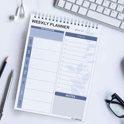 Image of AccuPrints A5 To Do List Notepad - Daily Planner Undated 50 Sheets /100 Pages Tear Off, 5.8 inch x 8.2 inch | Planning Memo Pad | Checklist Productivity Note Pad for Work and Personal Organized (Weekly planner Pad)