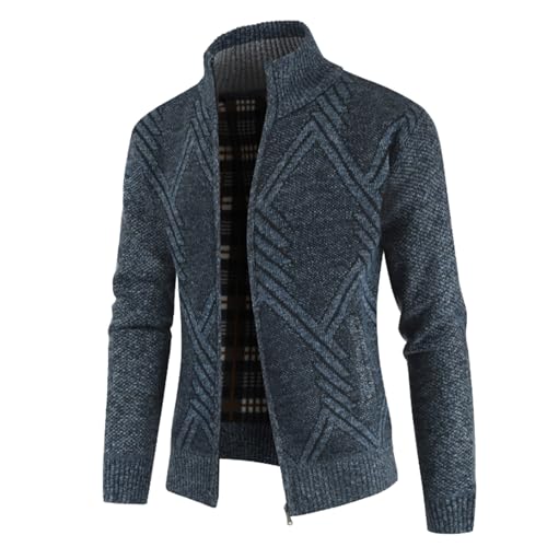 Cárdigan de punto para hombre con forro polar y cremallera 2
