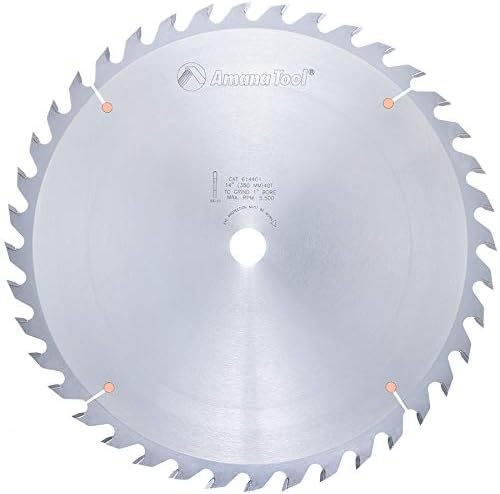 Amana Tool Carbide Tipped Glue Line Ripping Circular Saw Blade, 614401, 14 Inch D x 40T TCG, 22 Deg, 1 Bore