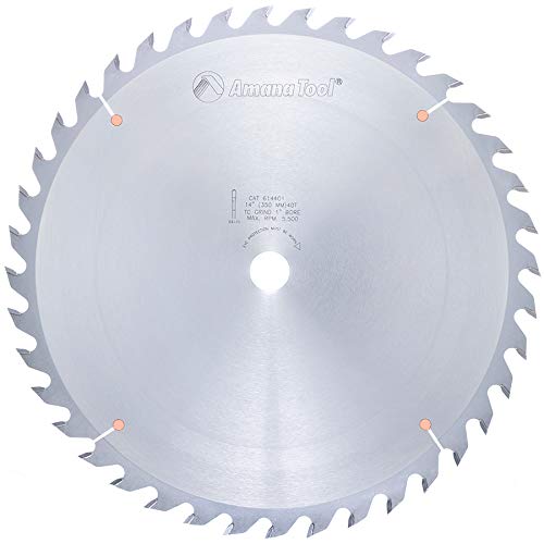 Amana Tool Carbide Tipped Glue Line Ripping Circular Saw Blade, 614401, 14 Inch D x 40T TCG, 22 Deg, 1 Bore