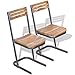 Produktbild Festnight 2 Stk. Set Essstuhl Esszimmerstühle aus Teak-Massivholz Stuhl-Set Küchenstuhl Esszimmer Sitzkomfort Stuhlgruppe
