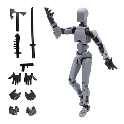 Image of Azxndy 3D Printed Moveable Joints Robot，Finger Exercising Toys Assembly Set，Multi Joint Movable Model，Full Body Mechanical Movable Toy,Movie Character Desktop Decoration for Game Lovers (grey)
