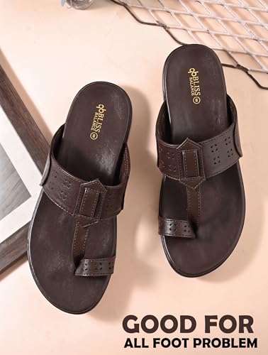 Image of Kolhapuri & Puneri Ethnic Chappal With Super Soft Cushioned Footbed|Ortho & Doctor Comfortable Lightweight Anti-Slip Sole Slipper|Traditional Stylish Ethnic Sandal for MenBB1069
