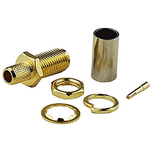 5QTY SMA Crimp Jack Female Bulkhead Connector for Coaxial Cable LMR195 RG58 RG400 RG142 Cable RF Connector Ships from USA