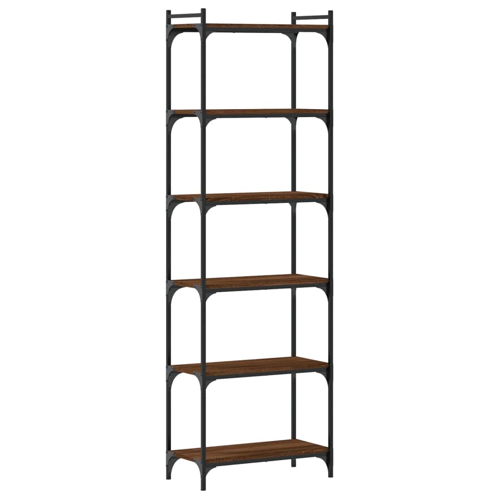 Generisch Bücherregal 6 Böden Braun Eiche-Optik 60x30x188cm Holzwerkstoff,Möbel,Regalsysteme,Bücherregale Bücherschränke-837666