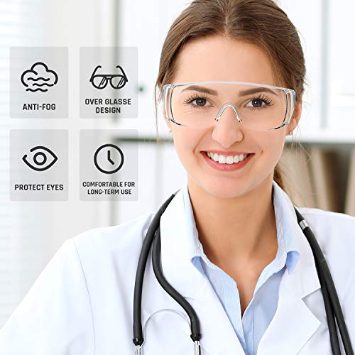 Safety Glasses Anti Fog，TOREGE Safety Goggles With AntiFog & HD Lens