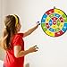 wkao 14.2 in Dart Board for Youths with 3 Sticky Balls, Safe Flannel, Indoor Outdoor Game Toy, Fun Gift Idea for Little Ones