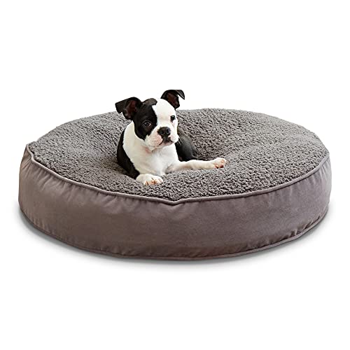 South Pine Porch Samson Deluxe Round Pillow Style Dog Bed, Gray, Small (30