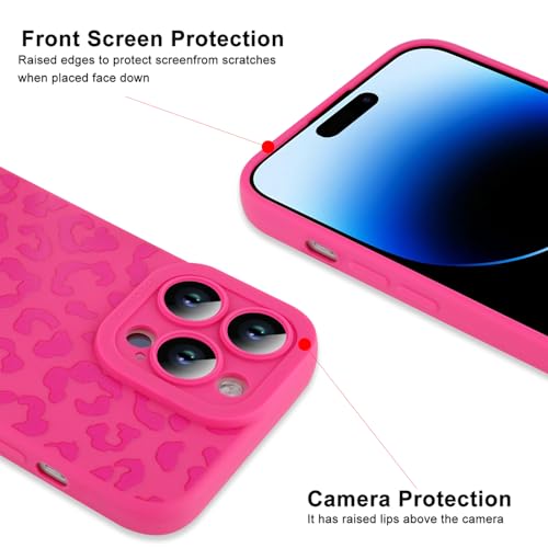 Image of ZIYE for iPhone 14 Pro Case Hot Pink Leopard Pattern Phone Case