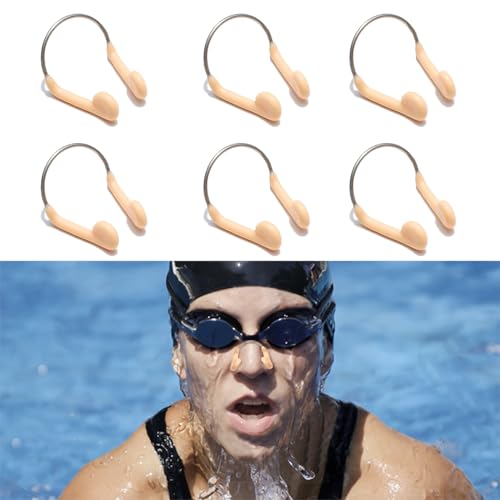 XFSRG Tappa Naso Piscina Adulto Silicone Tappi Naso Nuoto Accessori per Sport Acquatici(Beige)