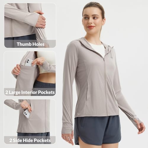 Image of baleaf Women's Sun Protection Jacket Hoodie Clothing Lightweight Long Sleeve Sun Cover Up Shirt