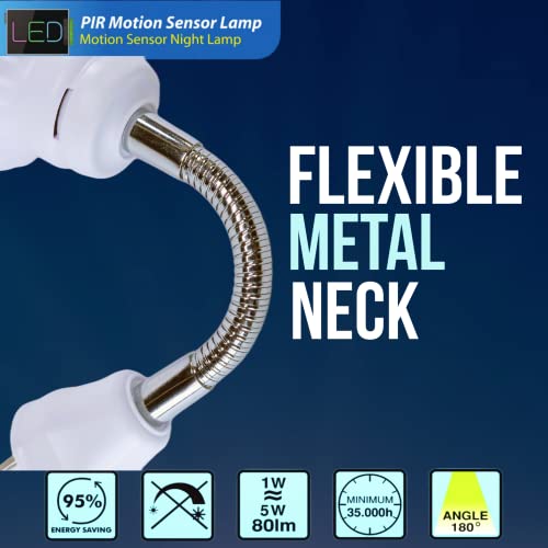 Image of LED Motion-Activated Sensor Dusk to Dawn PIR Night Light AC Outlet Directional Flexible Rotatable 360 Socket Plug-in Wall Stairs Lamp Indoor Closet Cabinet Toilet Garage Ceiling Basement 5W 6500K
